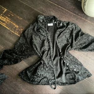 velvet detail button up